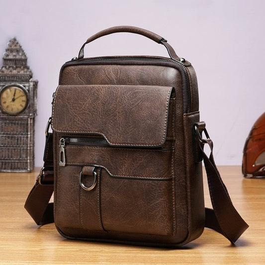 🔥Descuentos 2025 👜 Elegante bolso masculino de piel Oxford – casual, de uso diario, bandolera
