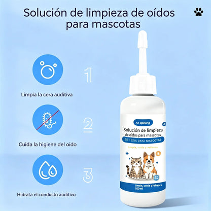 🐶🐱 Limpiador de oídos para aliviar la picazón en los oídos de perros y gatos.