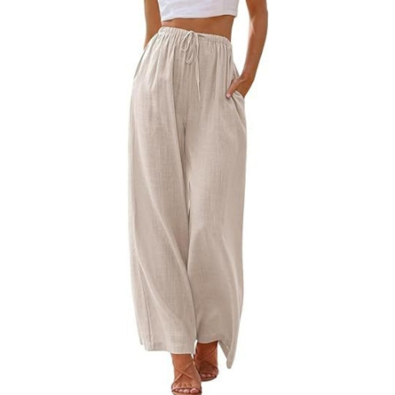 ✅Pago contra reembolso - (S-5XL) 2026 nuevos pantalones anchos de algodón y lino para mujer - transpirables y frescos
