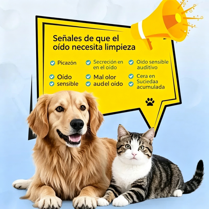🐶🐱 Limpiador de oídos para aliviar la picazón en los oídos de perros y gatos.