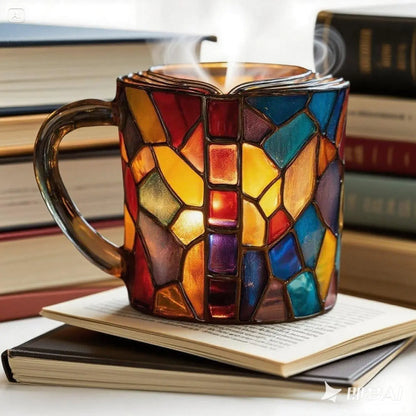 📚3D malowany kubek do kawy w kształcie książki