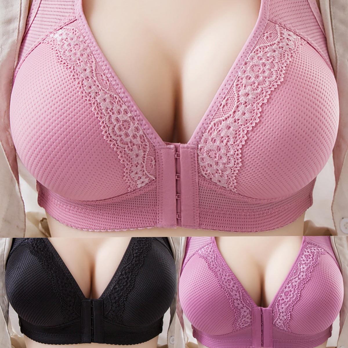 💥【Paket 3 kosov】Visokokakovostni modrčki | 💖🧡 Brezšivni, zelo oporni, elegantni in seksi, preprečujejo povešanje