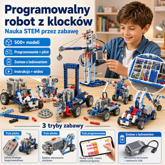 1 szt. 149 zł🤖🧩 [Ograniczona czasowo zniżka 50%] Zestaw do samodzielnego montażu elektrycznego robota dla dzieci