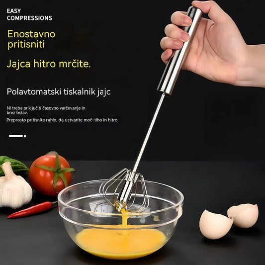 26€【3-delni komplet】Polavtomatska metlica za jajca iz nerjavečega jekla