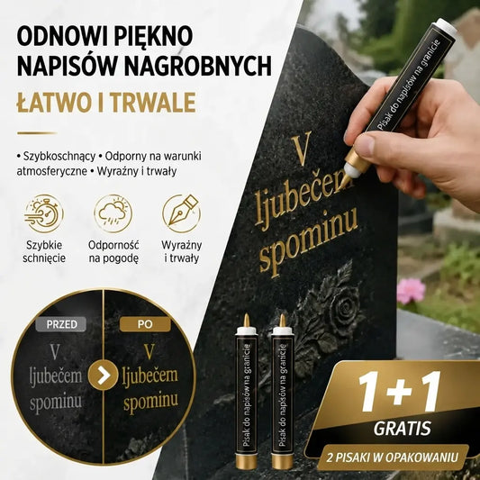 【Kup jeden, drugi otrzymasz gratis】🖍️Wodoodporny i odporny na blaknięcie pisak do naprawy oraz odnawiania napisów na płytach kamiennych.