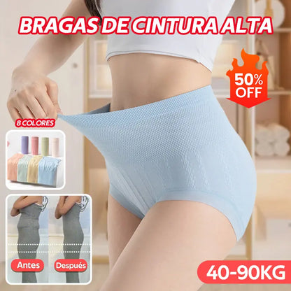 🔥【Compra 4, recibe 4 gratis】🔥 Último día – 50% de descuento – Bragas antibacterianas de talle alto que moldean el abdomen
