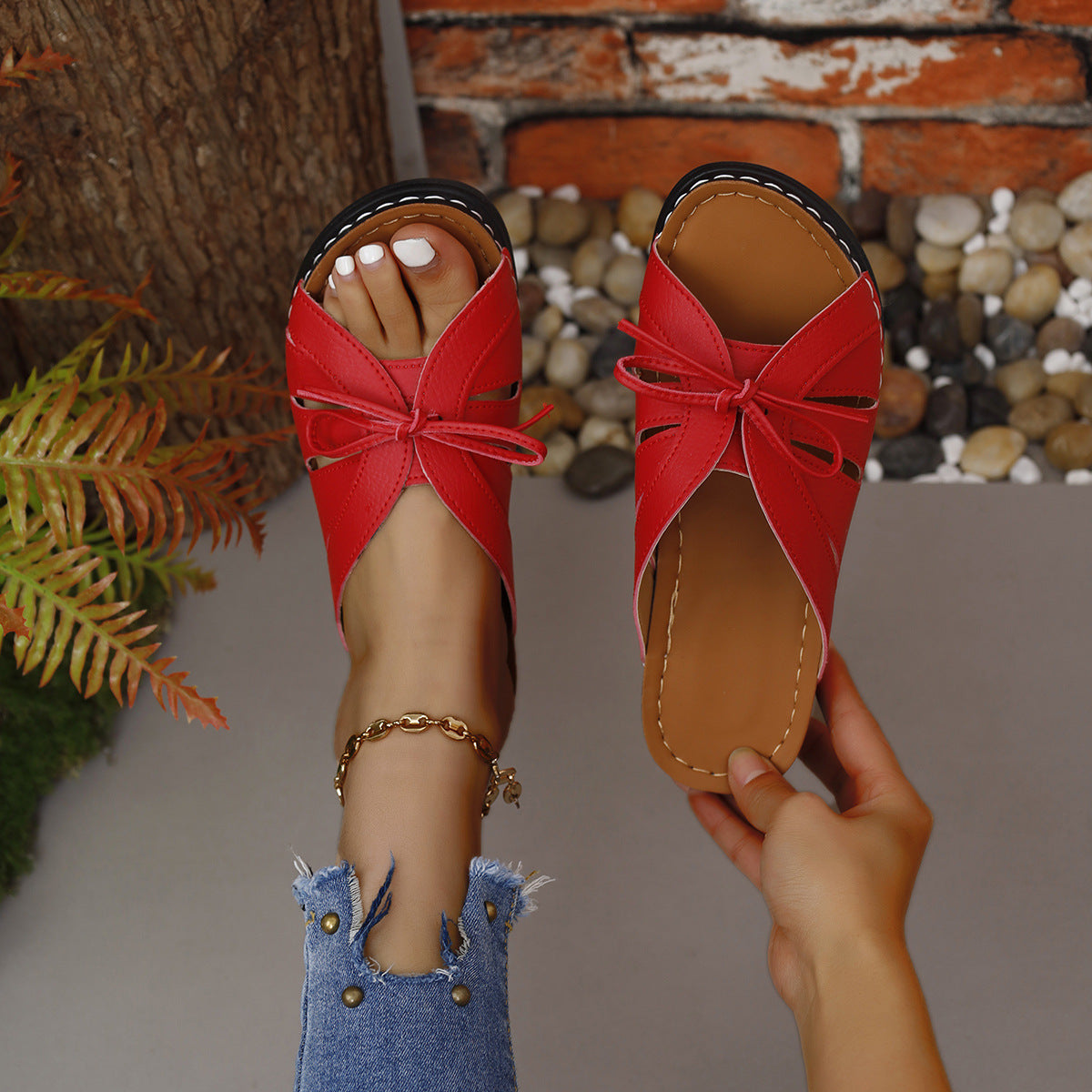 ☀️【36-43】Zapatillas planas con punta abierta a la moda para mujer