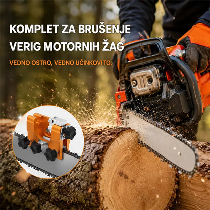 ⚙️ Ročni brusilnik za motorne žage »2 v 1«